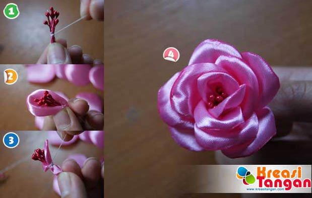 Detail Cara Membuat Bunga Mawar Dari Pita Kain Nomer 30