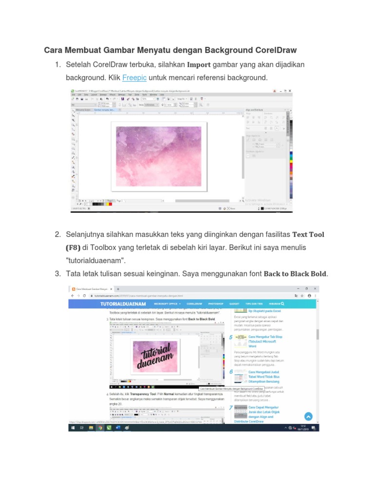 Detail Cara Membuat Gambar Menyatu Dengan Background Di Coreldraw Nomer 11