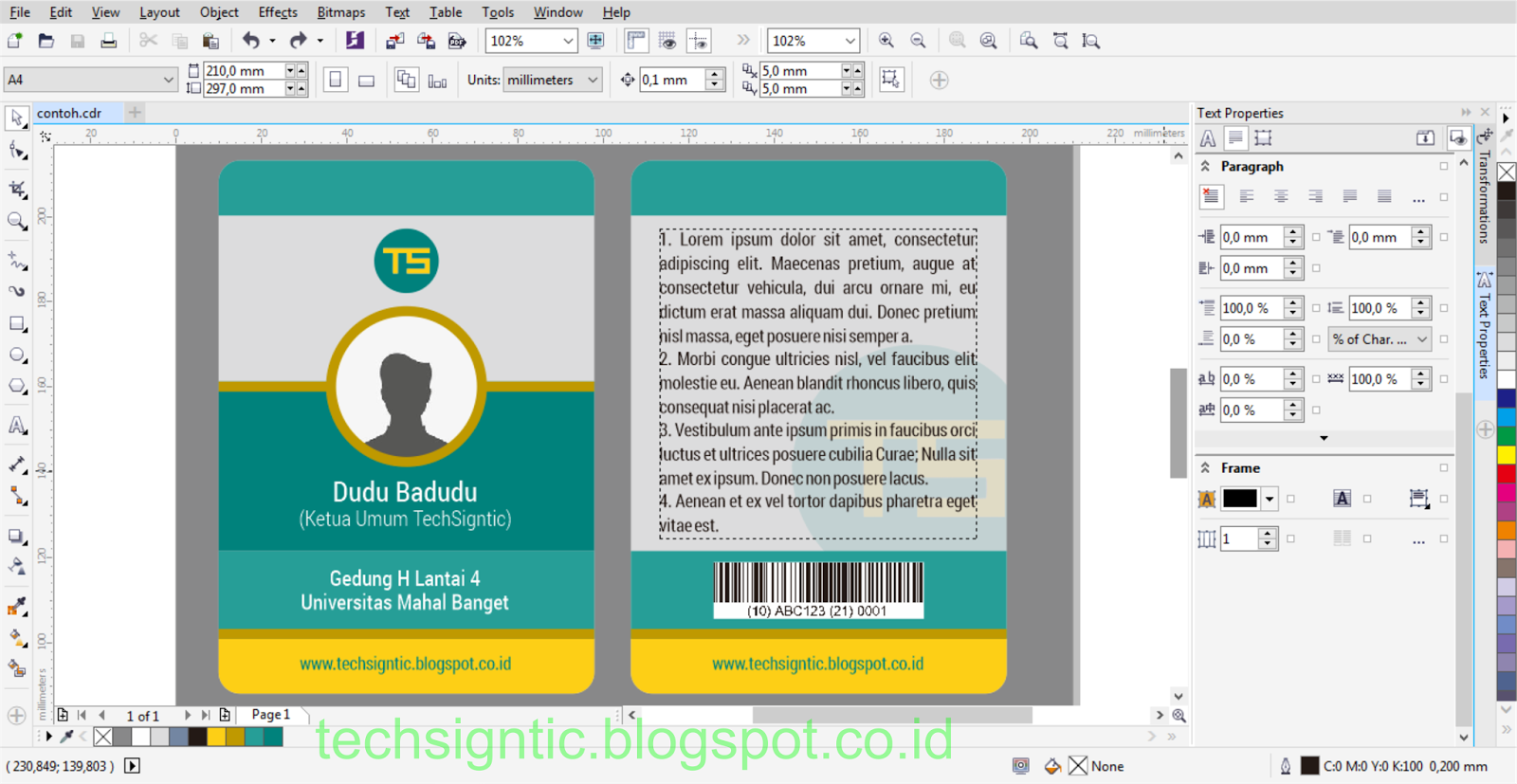 Detail Cara Membuat Id Card Dengan Corel Draw X5 Nomer 15