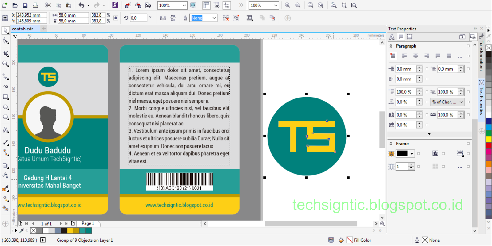 Detail Cara Membuat Id Card Dengan Corel Draw X5 Nomer 24