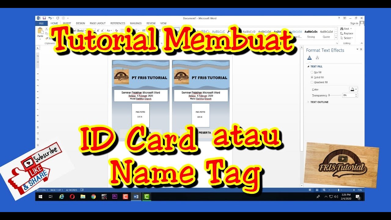 Detail Cara Membuat Id Card Panitia Dengan Microsoft Word 2010 Nomer 43