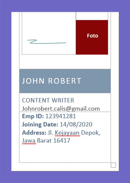 Detail Cara Membuat Id Card Panitia Dengan Microsoft Word 2010 Nomer 54