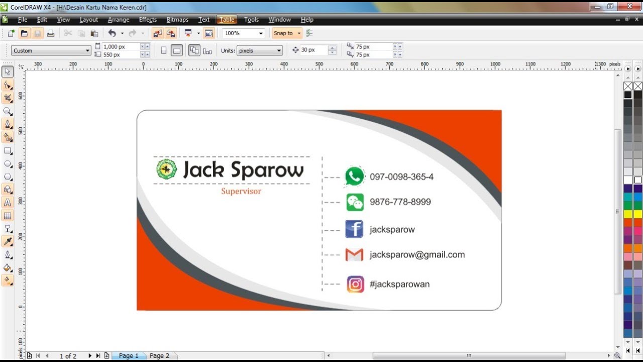 Cara Membuat Kartu Nama Dengan Coreldraw X3 - KibrisPDR