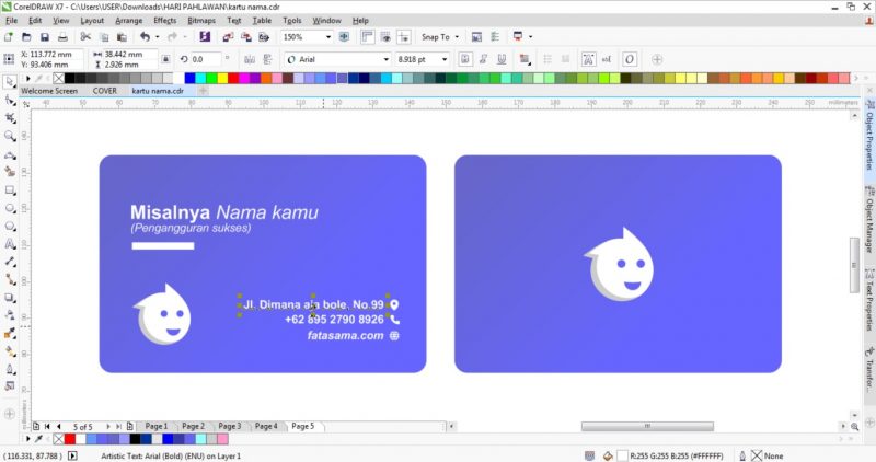 Detail Cara Membuat Kartu Nama Dengan Coreldraw X3 Nomer 10