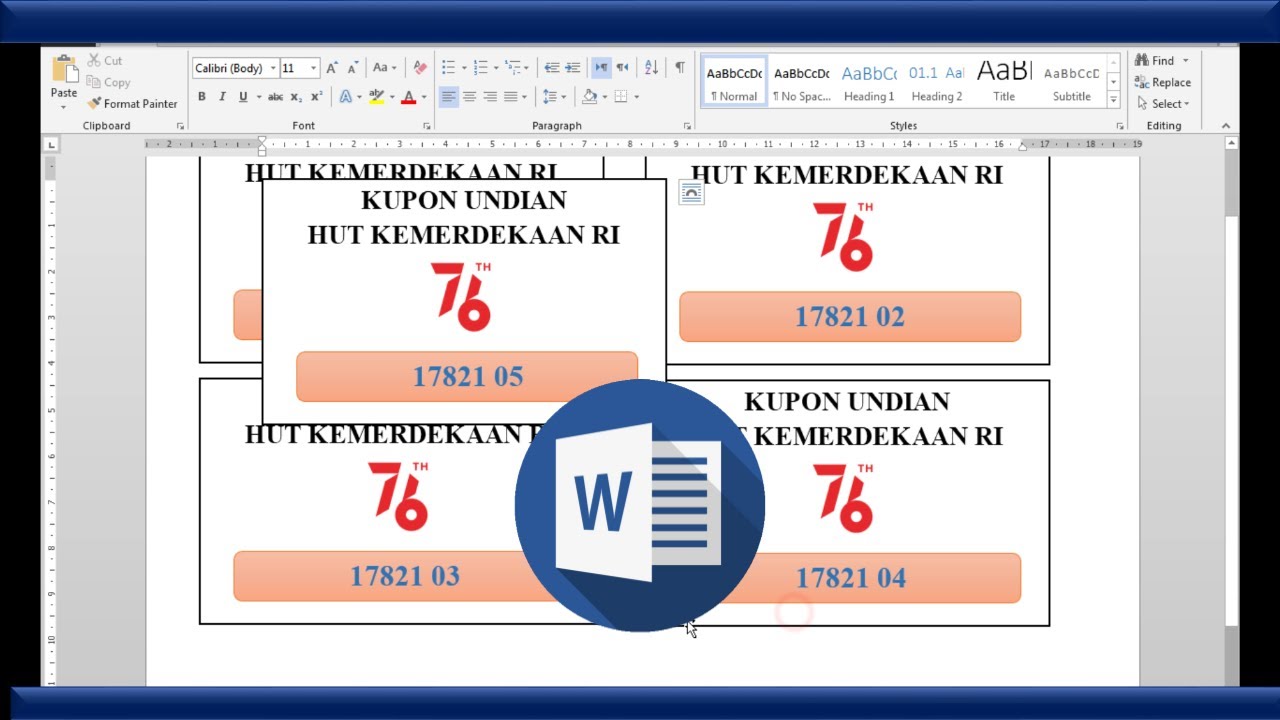 Detail Cara Membuat Kupon Undian Jalan Sehat Dengan Ms Word Nomer 11