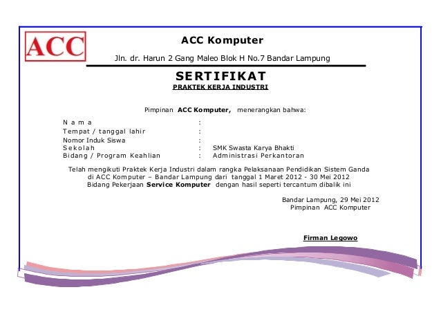 Detail Cara Membuat Sertifikat Pkl Nomer 29