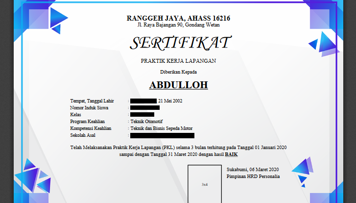 Detail Cara Membuat Sertifikat Pkl Nomer 5