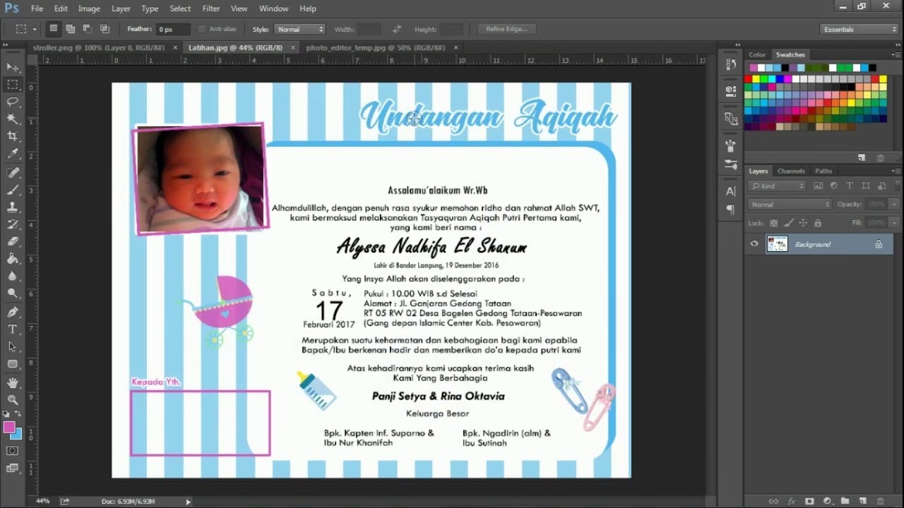 Download Cara Membuat Undangan Aqiqah Dengan Photoshop Nomer 2