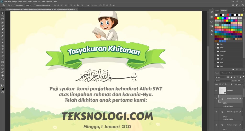 Detail Cara Membuat Undangan Khitanan Dengan Photoshop Nomer 5