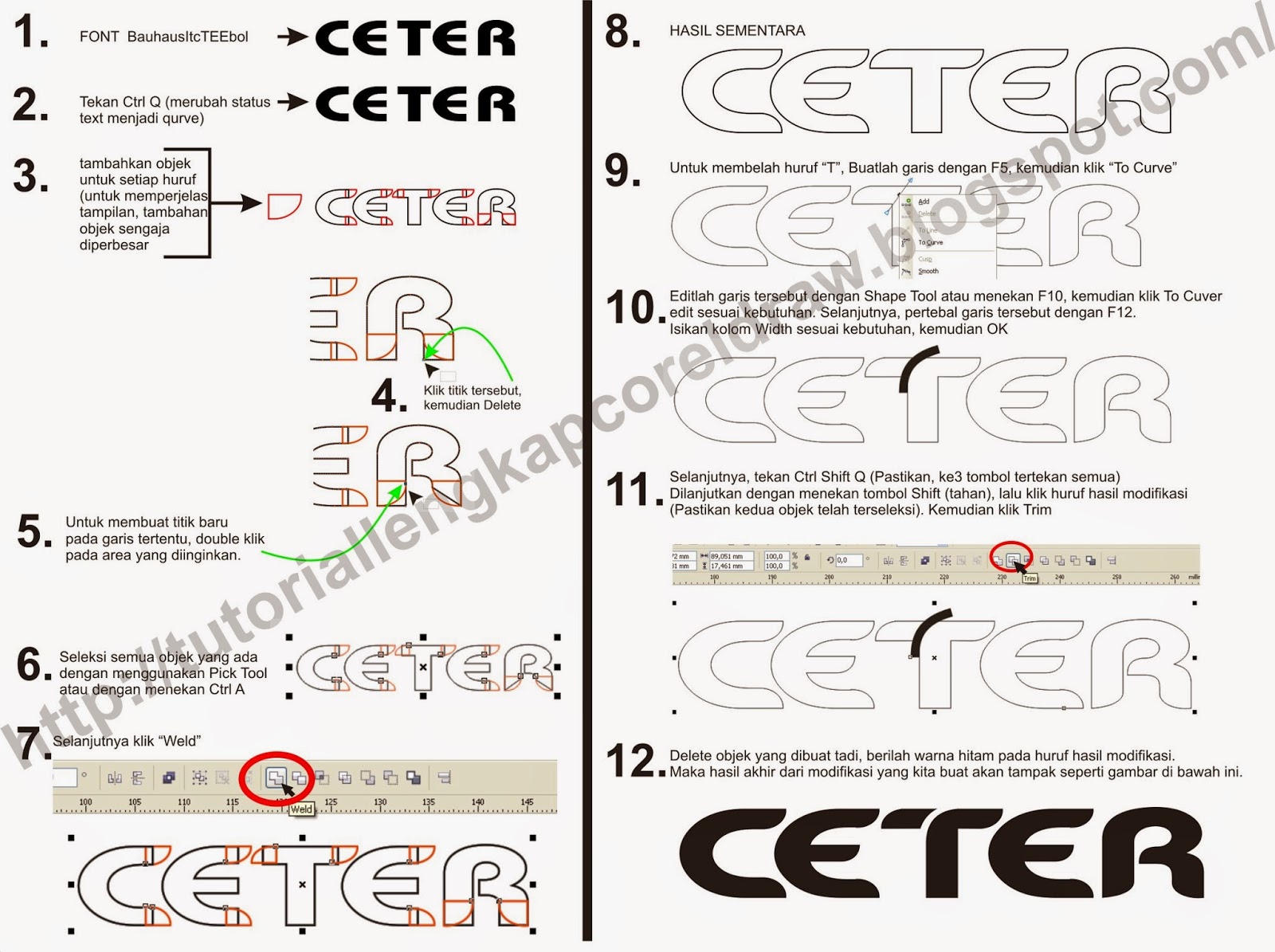 Cara Memodifikasi Huruf Pada Coreldraw - KibrisPDR