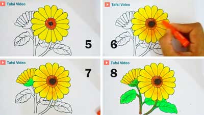 Detail Cara Menggambar Bunga Matahari Dengan Pensil Nomer 9