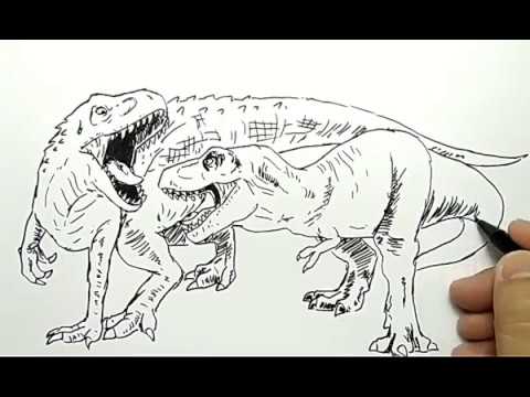 Detail Cara Menggambar Dinosaurus T Rex Nomer 54