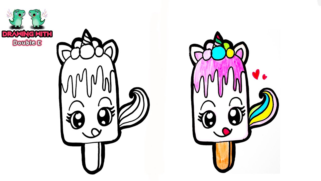 Detail Cara Menggambar Es Krim Unicorn Nomer 2