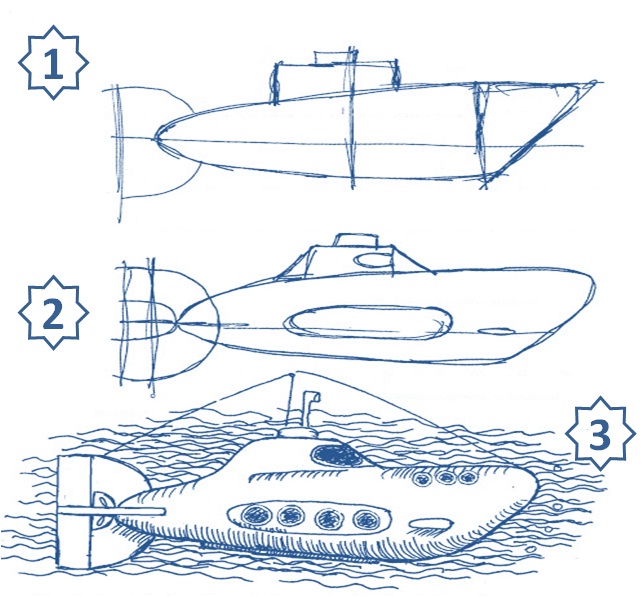 Detail Cara Menggambar Kapal Selam Nomer 14