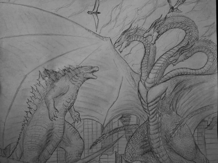 Detail Cara Menggambar King Ghidorah Nomer 4