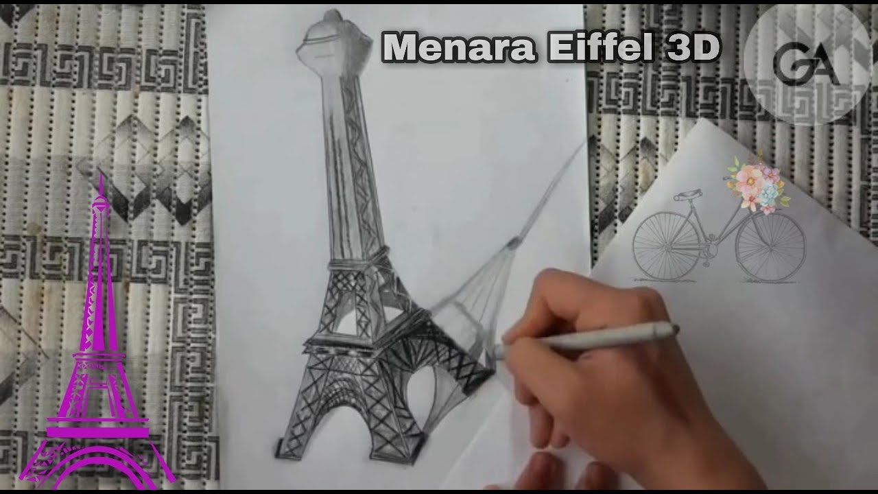 Detail Cara Menggambar Menara Eiffel Dengan Pensil Nomer 15