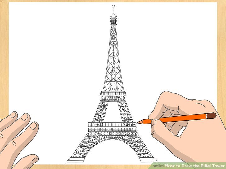 Detail Cara Menggambar Menara Eiffel Dengan Pensil Nomer 38