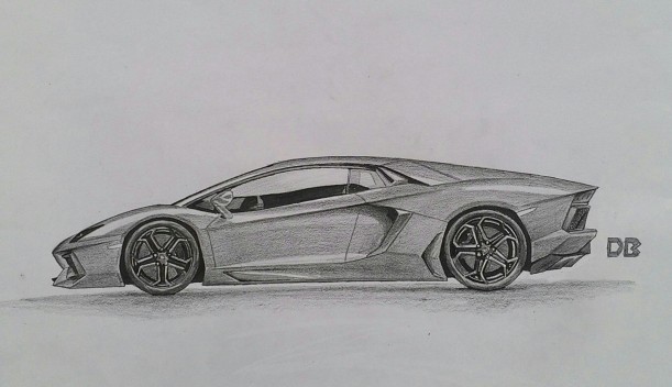 Detail Cara Menggambar Mobil Lamborghini Dengan Pensil Nomer 20