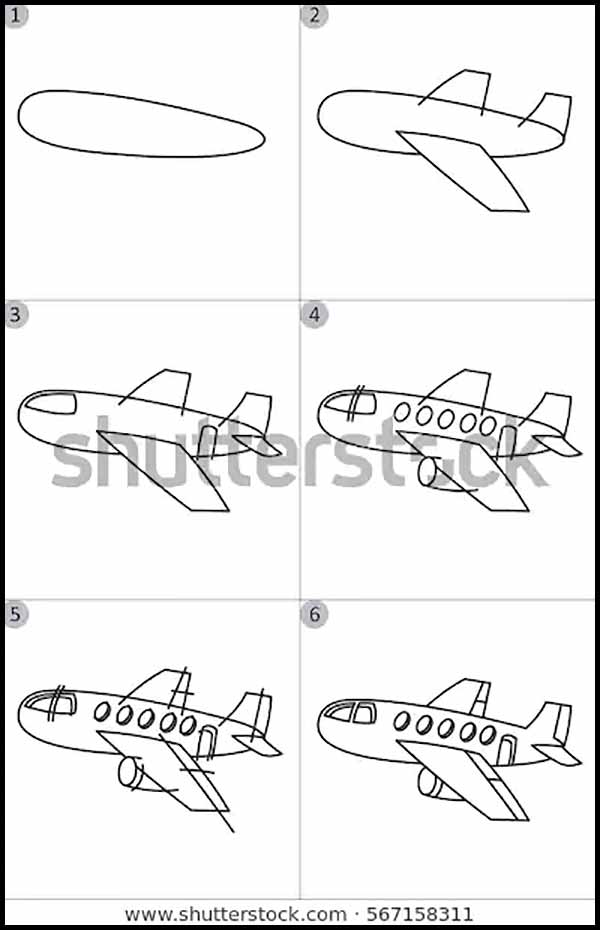 Detail Cara Menggambar Pesawat Dengan Mudah Nomer 4