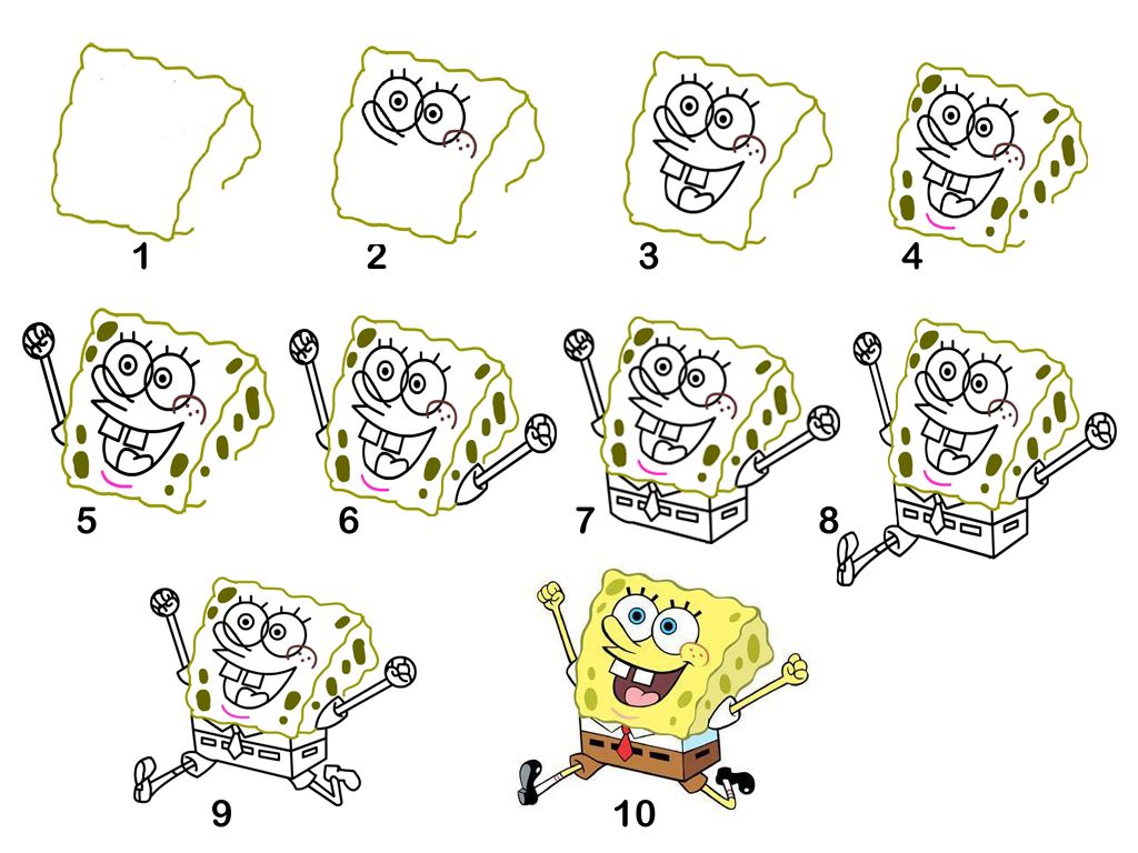 Detail Cara Menggambar Spongebob Dan Kawan Kawan Nomer 24