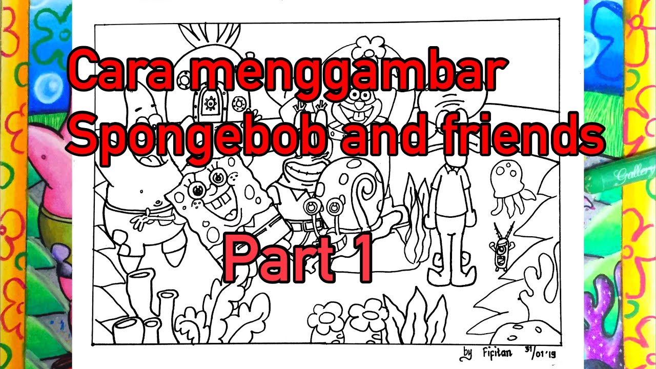 Detail Cara Menggambar Spongebob Dan Kawan Kawan Nomer 5
