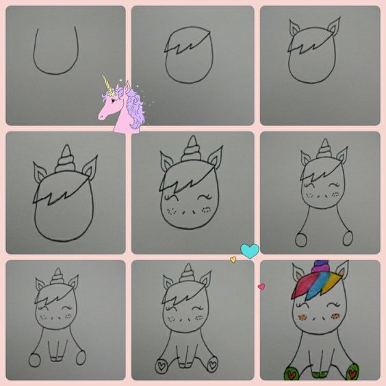 Detail Cara Menggambar Unicorn Dengan Mudah Nomer 11