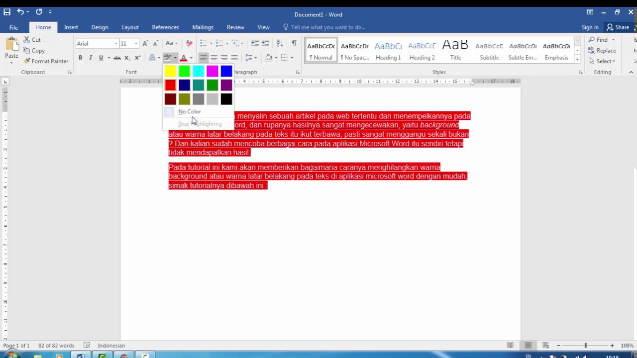 Detail Cara Menghilangkan Warna Dibelakang Tulisan Word Nomer 3