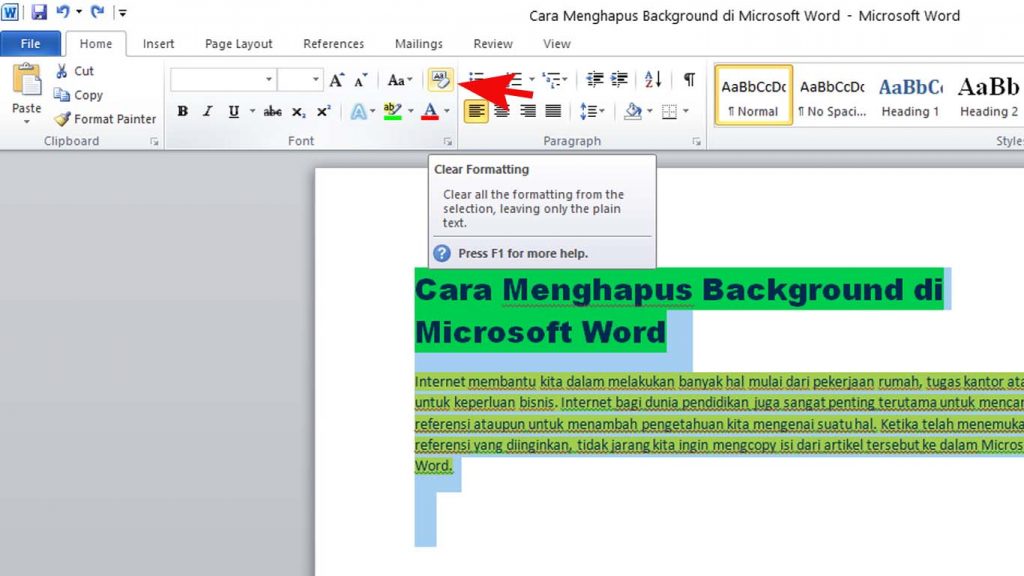 Detail Cara Menghilangkan Warna Dibelakang Tulisan Word Nomer 5