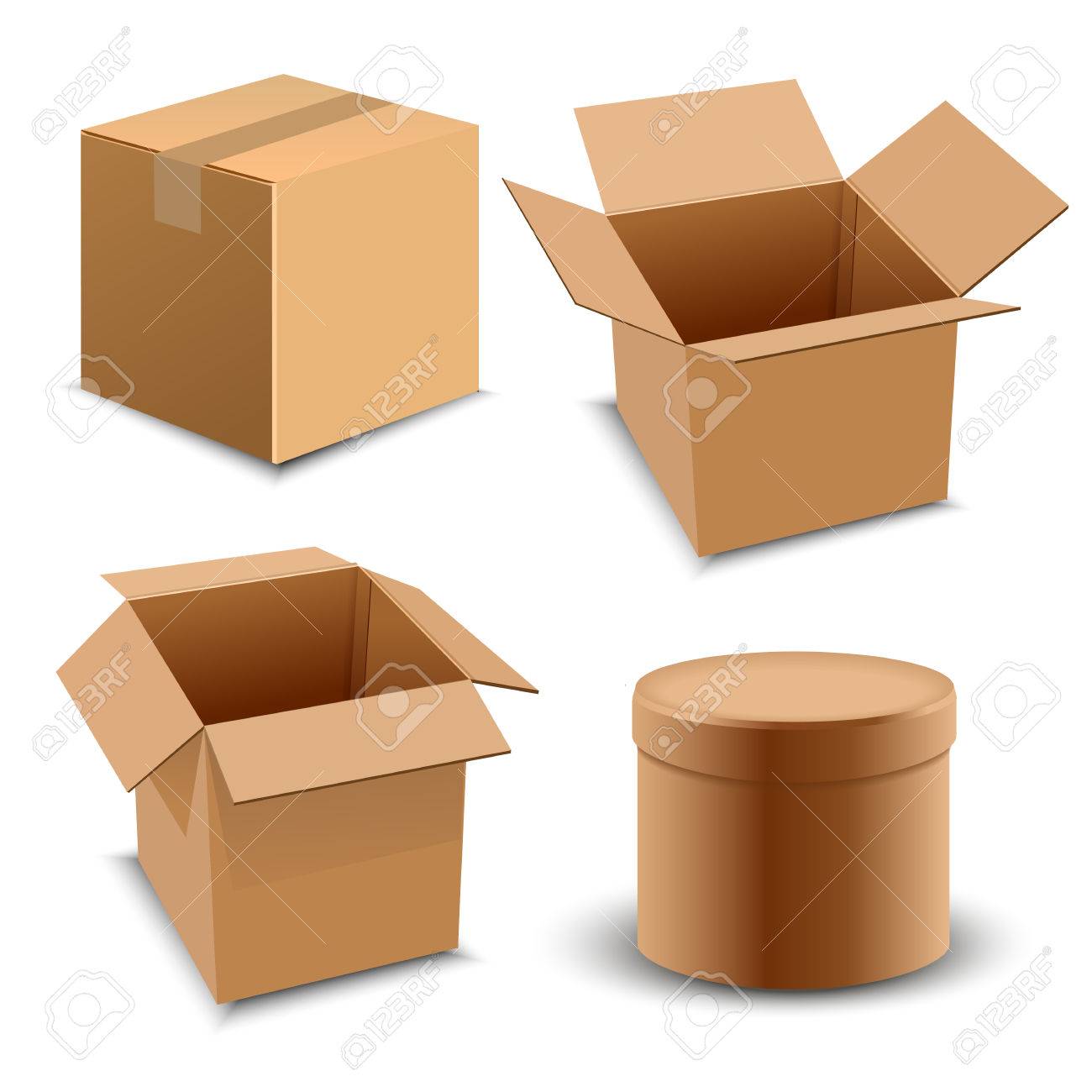 Detail Cardboard Box Transparent Background Nomer 43