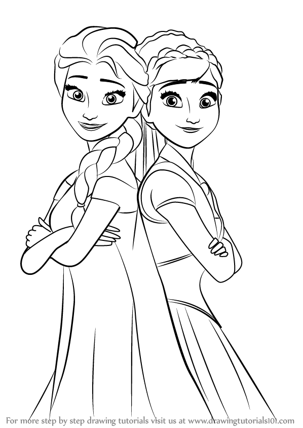 Detail Cartoon Elsa And Anna Nomer 39