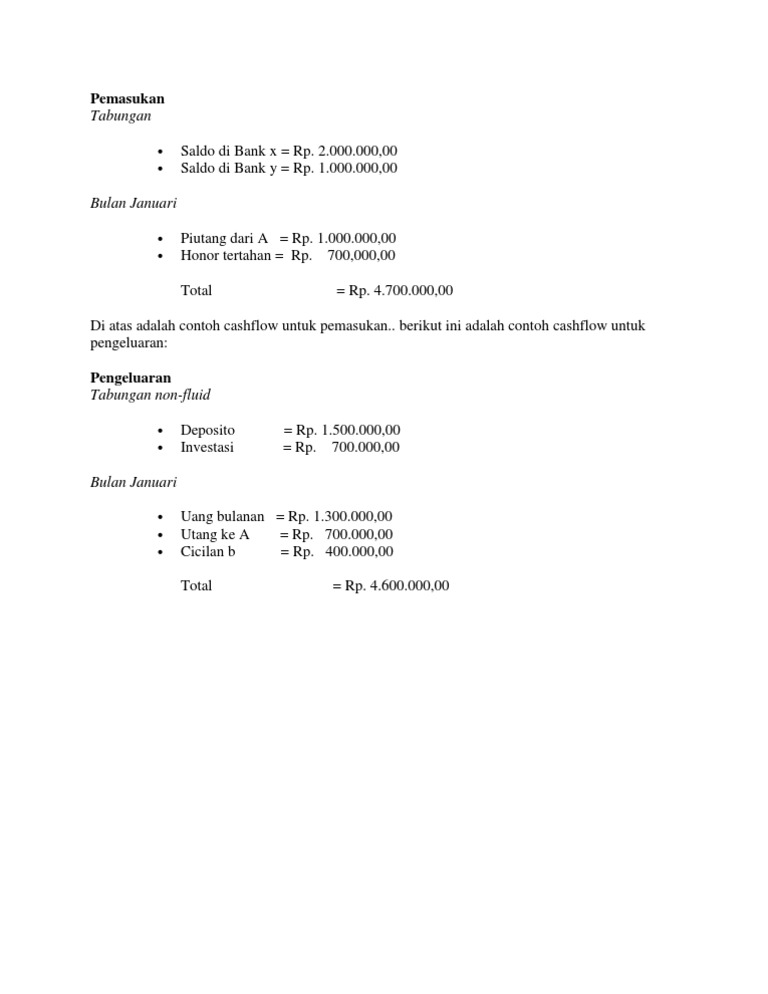 Detail Cash Flow Contoh Nomer 50