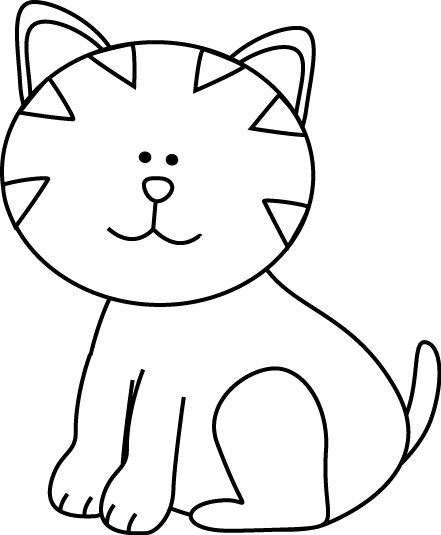 Cat Clip Art Black And White - KibrisPDR