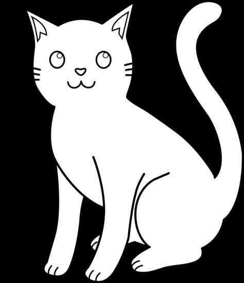 Detail Cat Clip Art Black And White Nomer 17