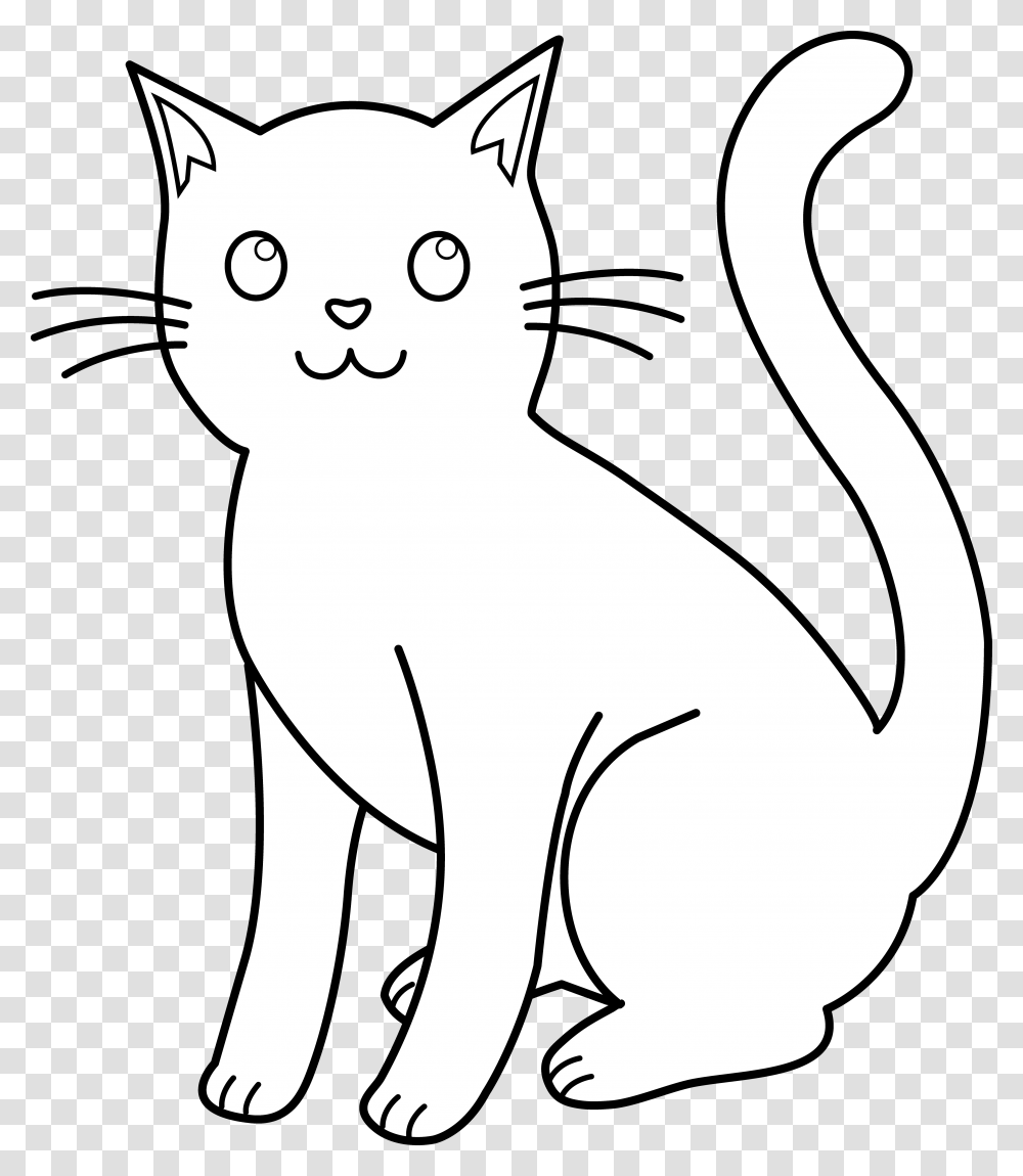 Detail Cat Clip Art Black And White Nomer 3