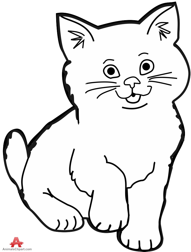 Detail Cat Clip Art Black And White Nomer 4