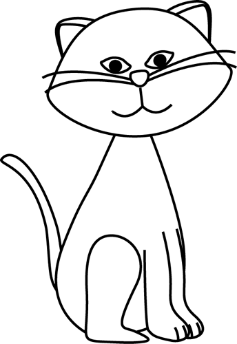 Detail Cat Clip Art Black And White Nomer 5