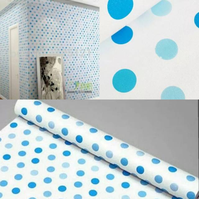 Cat Kamar Polkadot Biru - KibrisPDR