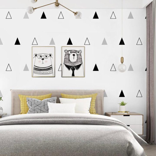 Detail Cat Kamar Tidur Motif Segitiga Nomer 30