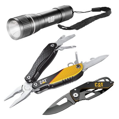 Detail Cat Multi Tool Knife And Flashlight Set Nomer 2