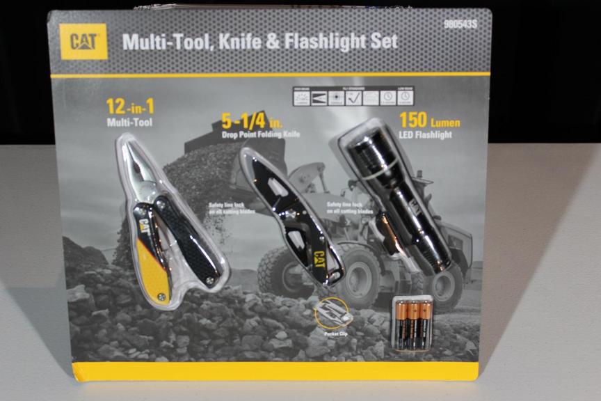 Detail Cat Multi Tool Knife And Flashlight Set Nomer 16