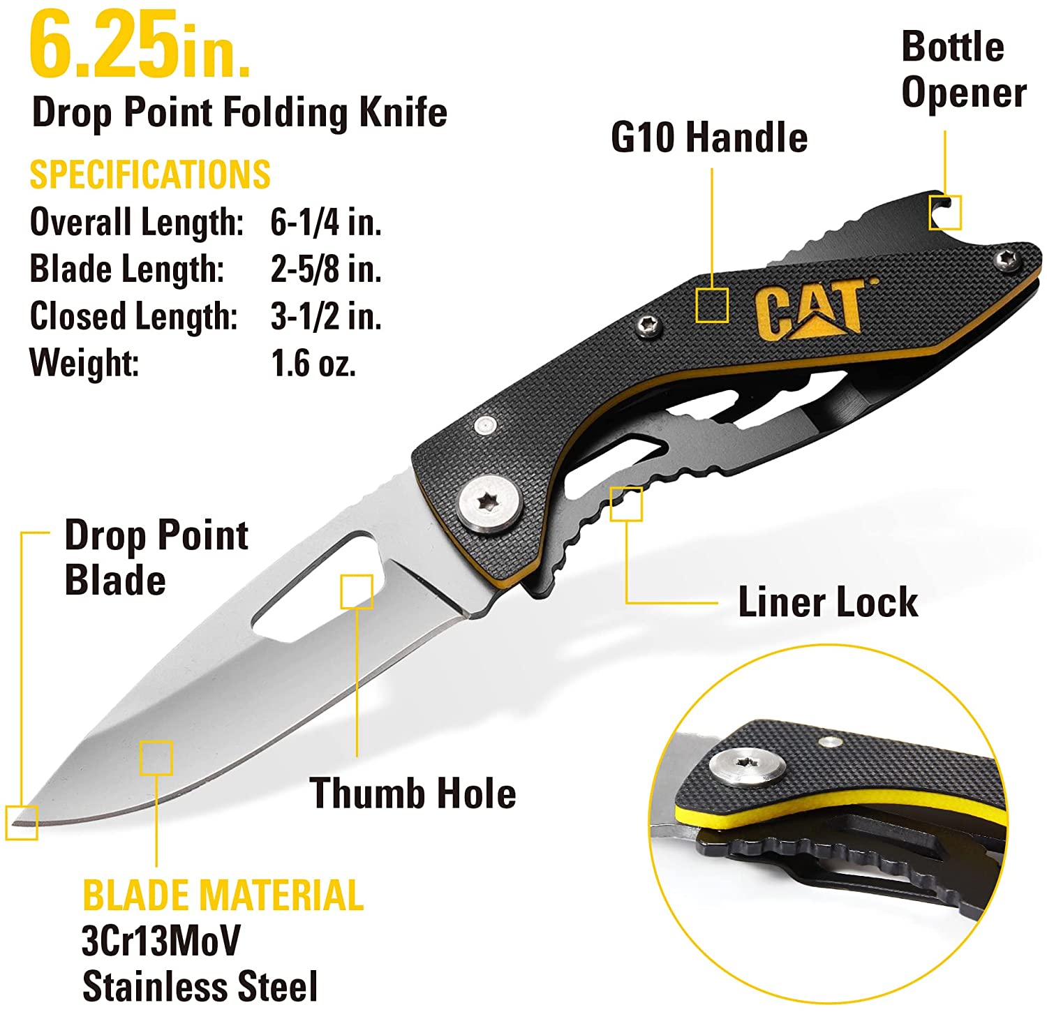 Detail Cat Multi Tool Knife And Flashlight Set Nomer 50