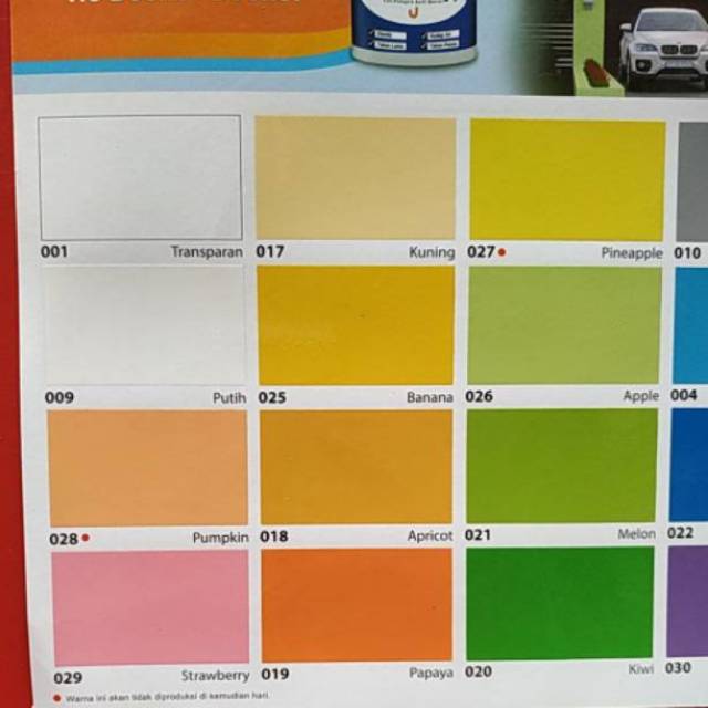 Detail Cat No Drop Warna Kuning Nomer 12