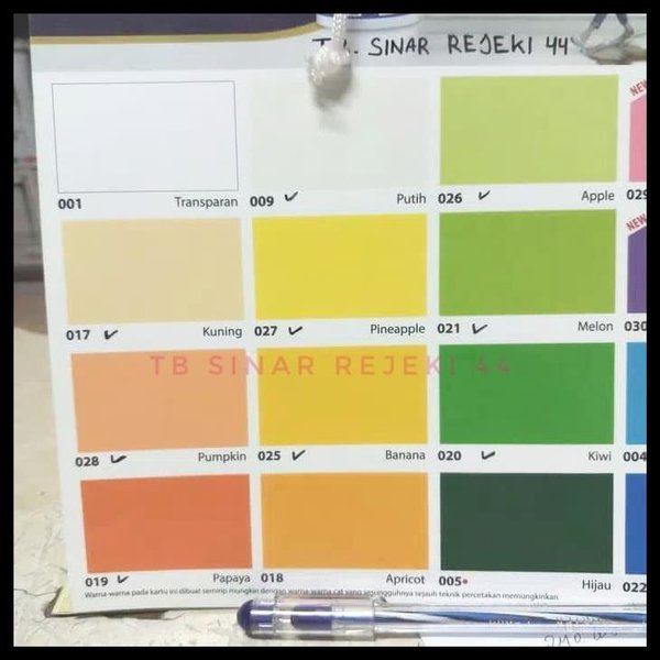 Detail Cat No Drop Warna Kuning Nomer 34