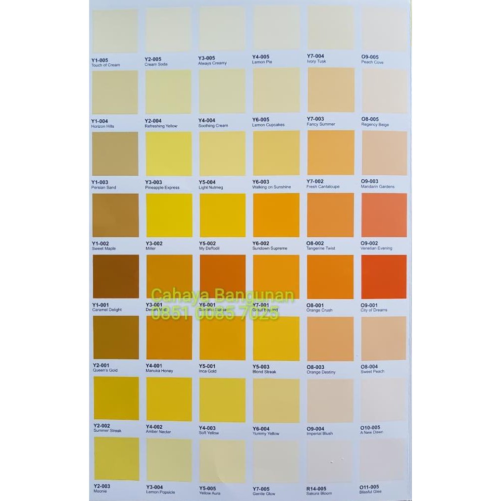 Detail Cat No Drop Warna Kuning Nomer 46