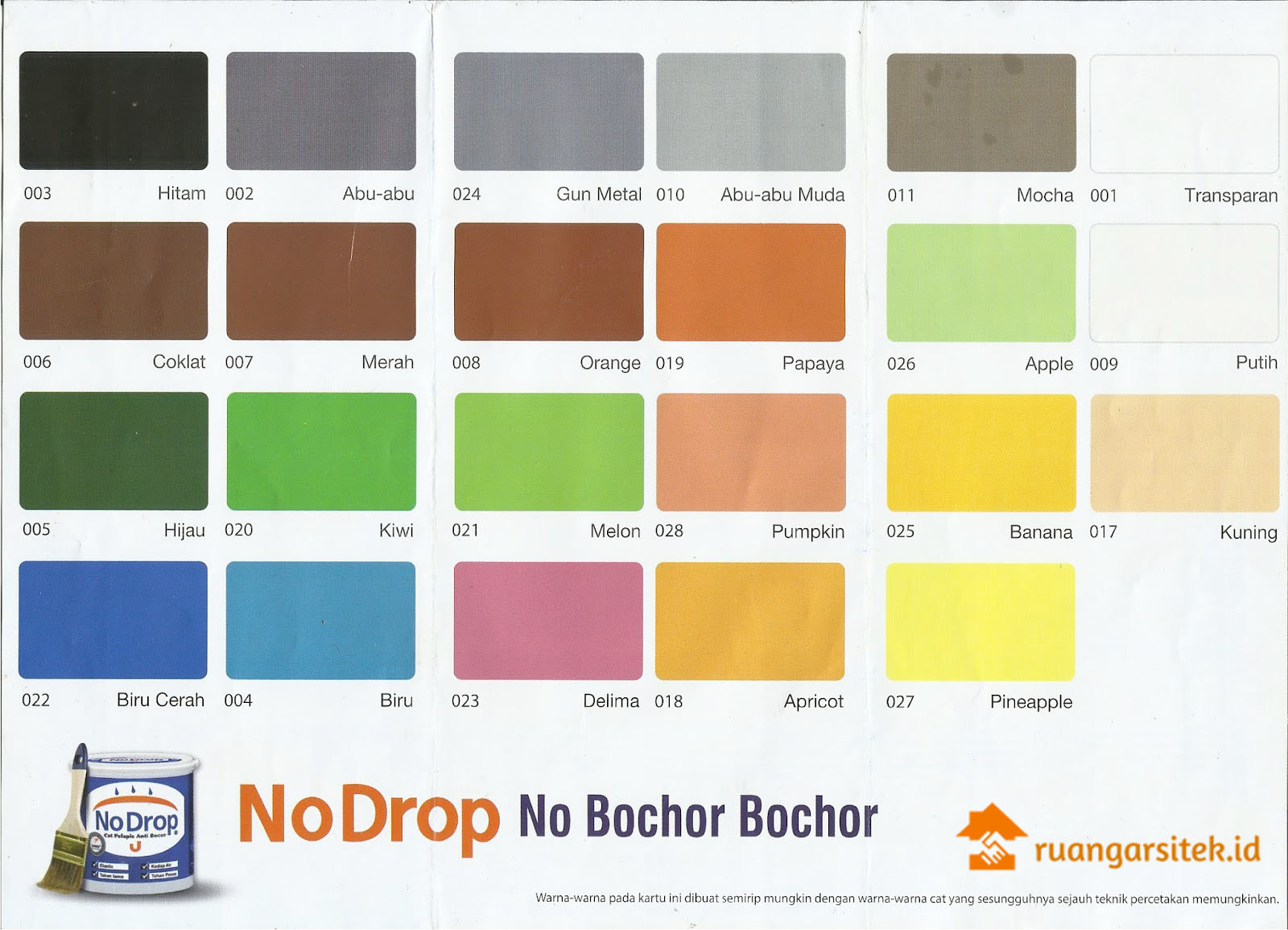 Detail Cat No Drop Warna Kuning Nomer 49