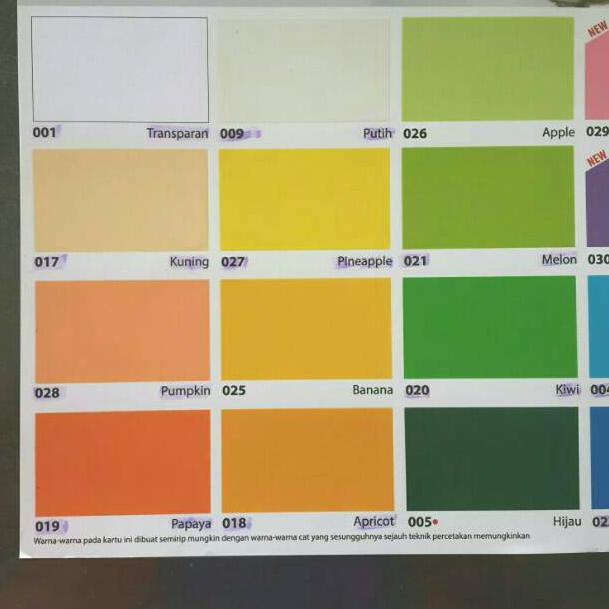 Detail Cat No Drop Warna Kuning Nomer 7