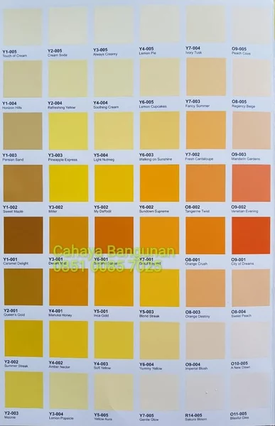 Detail Cat No Drop Warna Kuning Nomer 10