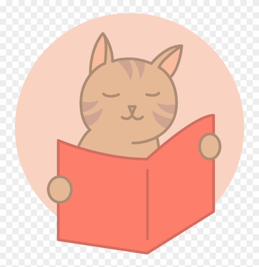 Detail Cat Reading Clipart Nomer 24