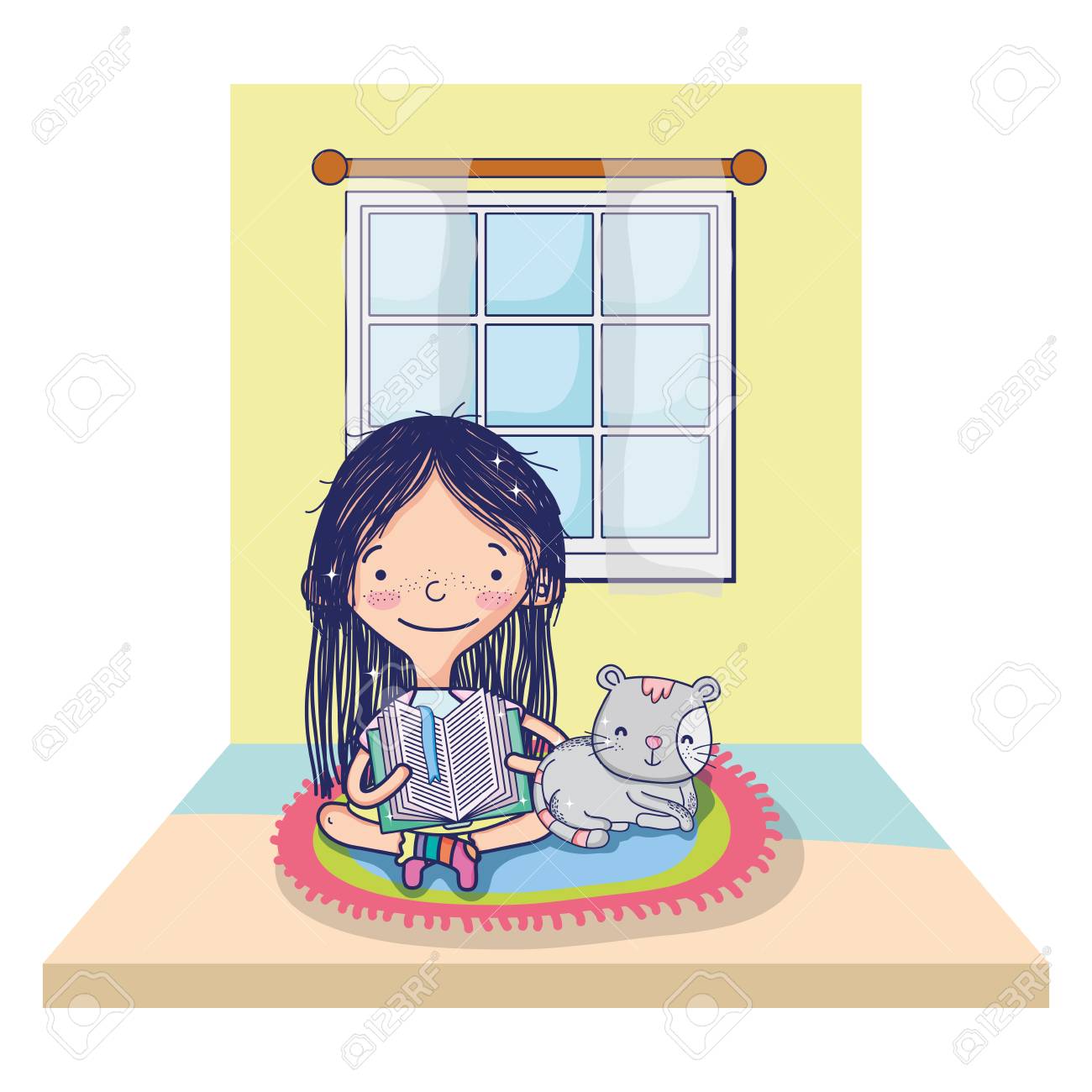 Detail Cat Reading Clipart Nomer 35