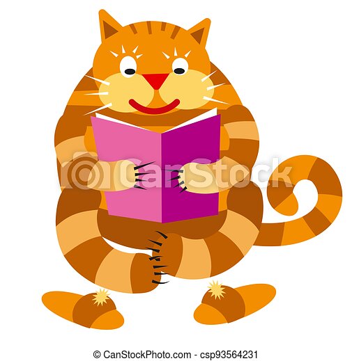 Detail Cat Reading Clipart Nomer 42